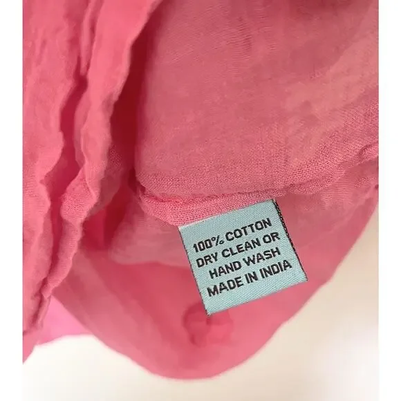 LETARTE Cover Up Dress Women’s Sz Medium Pink Embroidered On/Off Shoulder - Picture 7 of 7